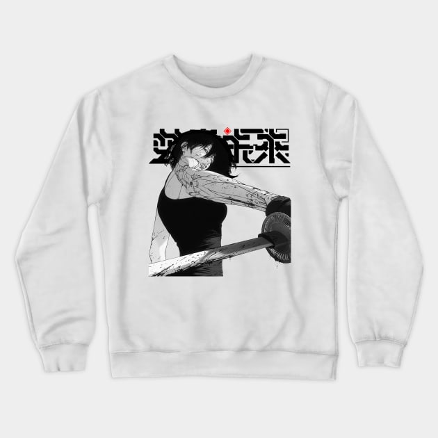 Cyberpunk Vaporwave Cyborg Samurai Gir Crewneck Sweatshirt by OWLvision33